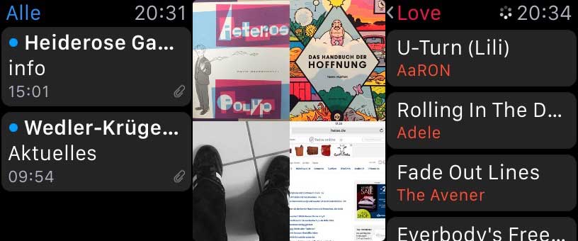 Screenshot: Mail, Photos, Musikplayer