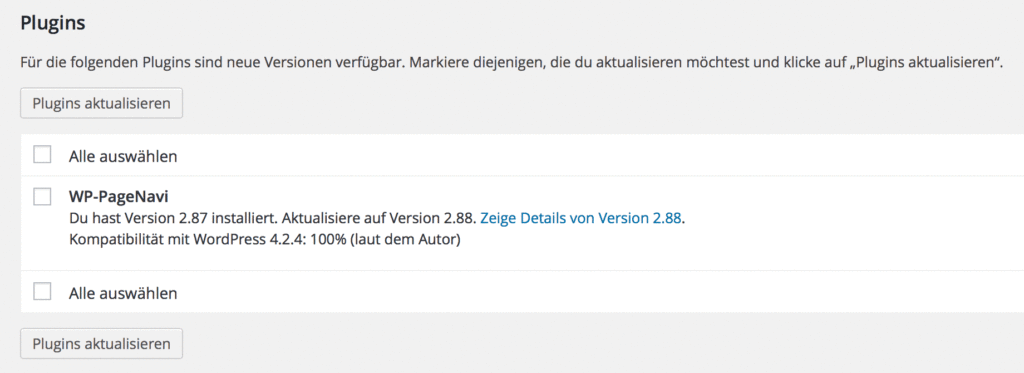 Update: WordPress Plugin