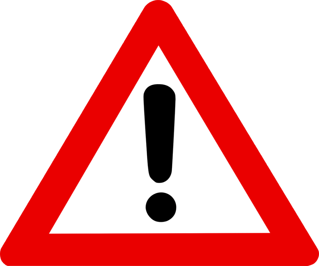 Warnschild mit Ausrufezeichen