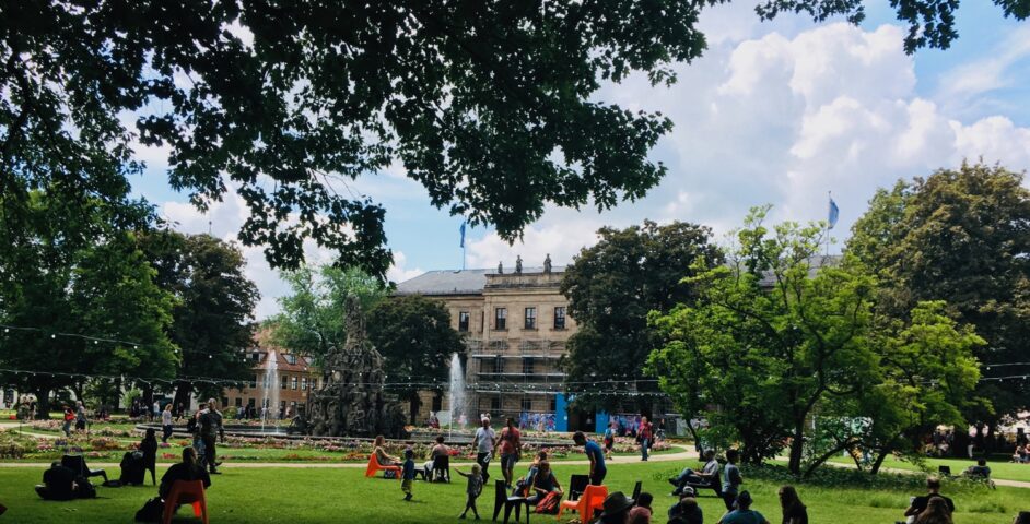 Comic Salon Erlangen 2018: Blick auf das Schloss (quasi Halle C)