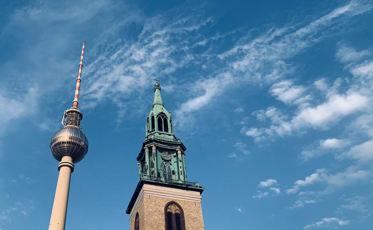 Fernsehturm und Marienkirche in Berlin