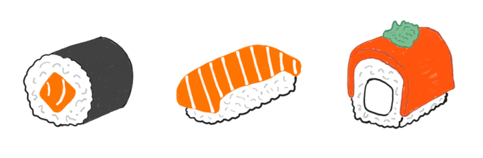 Illustration: 3 Sushis