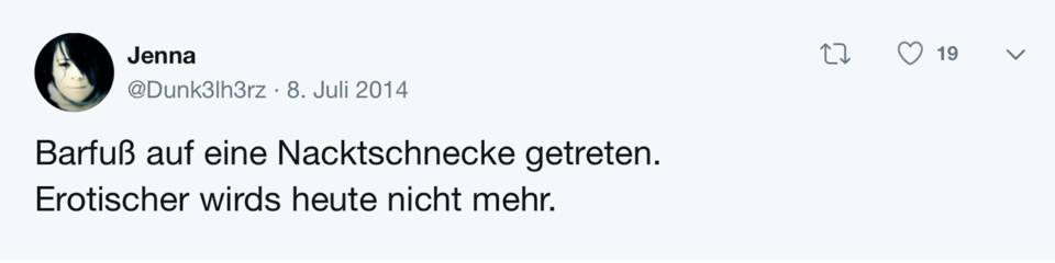 Tweet Schablone Erotischer wird es heute nicht mehr