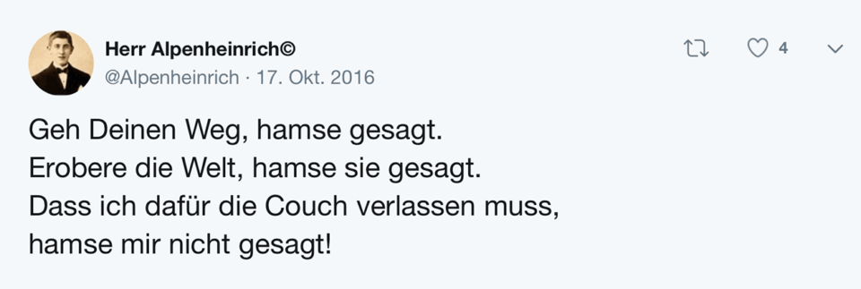 Tweet Schablone Hamse gesagt