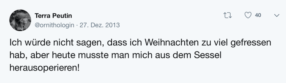 Tweet Schablone Ich würde nicht sagen