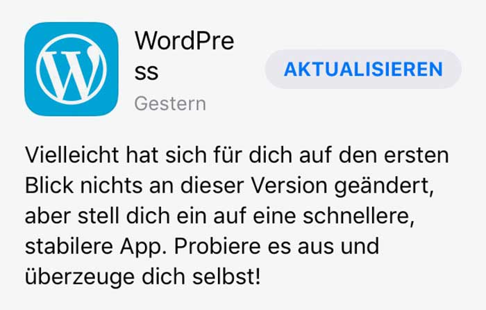 WordPress Update / Stabilität