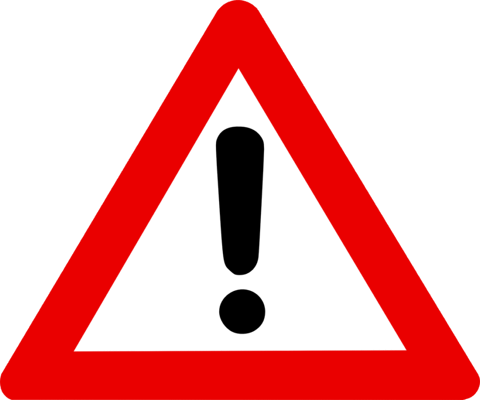 Warnschild mit Ausrufezeichen